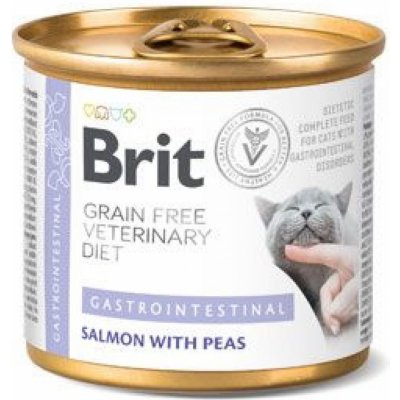 Brit Veterinary Diets Cat GF Gastrointestinal Salmon with Peas 0,2 kg