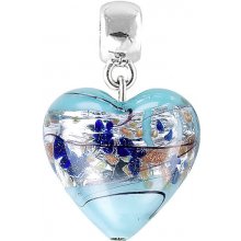 Lampglas Přívěsek Ice Heart s ryzím stříbrem v perle S29
