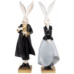 Set 2ks dekorace zajíc v černém a šedém 14*12*47 / 14*12*47 cm – Hledejceny.cz