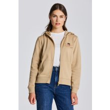 Gant mikina ARCHIVE SHIELD FULL ZIP HOODIE hnědá