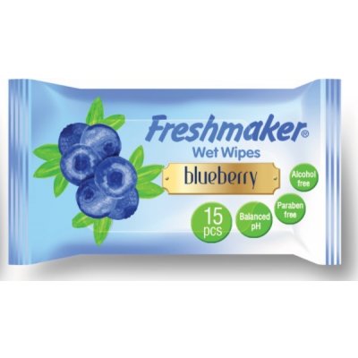 Freshmaker vlhčené ubrousky s ovocnou vůní 15 ks Borůvka – Hledejceny.cz