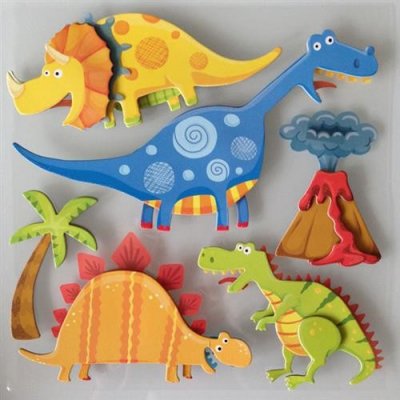 IMPOL TRADE 3D samolepky na zeď dětské dinosauři 3D001 30 x 30 cm – Zboží Mobilmania
