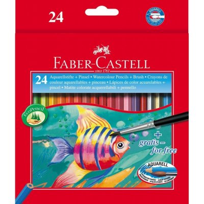 Faber-Castell 1442 akvarelové 24 ks + štětec – Zboží Dáma