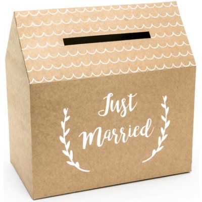 Svatební truhlička na gratulace "Just Married" KRAFTOVÁ