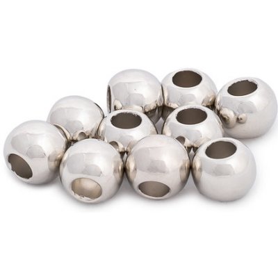 Korálky 10ks stříbrné – Zboží Dáma