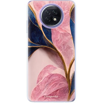 Pouzdro iSaprio - Pink Blue Leaves - Xiaomi Redmi Note 9T