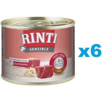 Finnern Rinti Sensible Hovězí & rýže 6 x 185 g