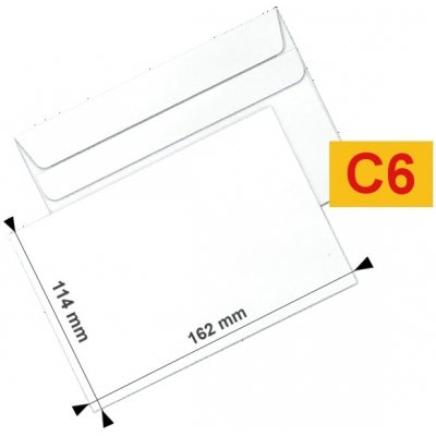 Obálka C6 bílá samolepicí s ohybem Standard 1000 ks – Zboží Dáma