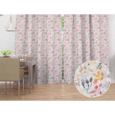 Biante Dekorační závěs PML-087 Červeno-oranžové lístky 145x250 cm – Hledejceny.cz