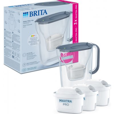 Brita Style ESS 2,4 l šedomodrá + filtry 3 PO ks – Sleviste.cz