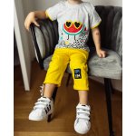 Miniworld 2dílný letní set pro miminka Yum yum šedožlutý – Zboží Dáma