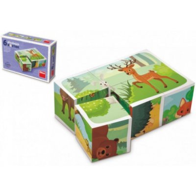Topa Kostky kubus Lesní zvířátka 6ks v krabičce 125x85x4cm 16038110-XG – Zbozi.Blesk.cz