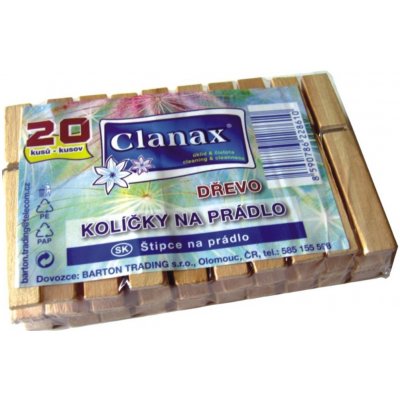 Clanax dřevěné kolíčky na prádlo 20 ks
