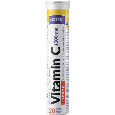 Biotter Vitamín C 1000 mg Forte 20 ks šumivých tablet od 36 Kč - Heureka.cz