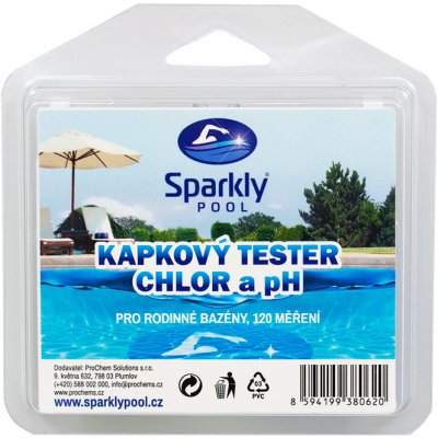 Sparkly POOL Kapkový tester bazénové vody chlor a pH