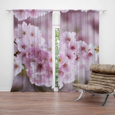 Sablio Závěs Rozkvetlý strom: 2ks 140x250cm – Hledejceny.cz