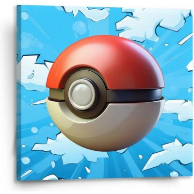 Sablio Obraz Pokemon ball Obloha - 110x110 cm