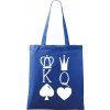 Nákupní taška a košík Plátěná taška Handy King & Queen modrá bílý motiv
