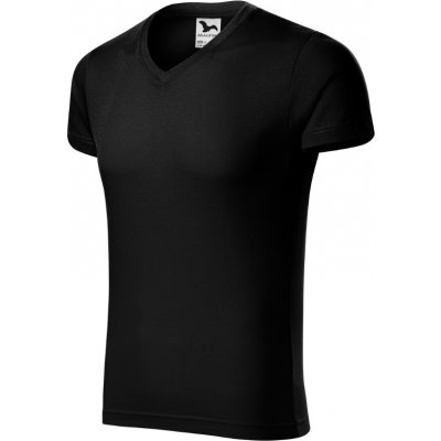 Malfini Slim Fit V-neck 146 Tričko pánské Barva: černá, Velikost: M