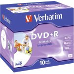 Verbatim DVD+R 4,7GB 16x, Advanced AZO+, printable, jewel, 10ks (43508) – Zboží Živě