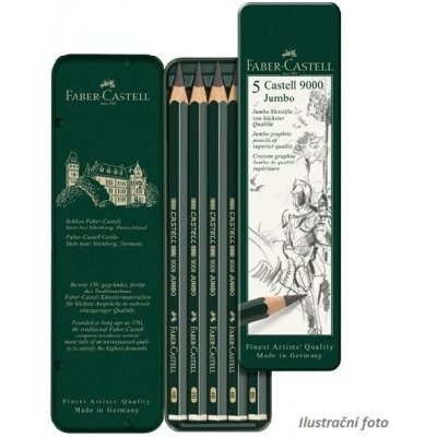 Faber-Castell 9000 grafitová tužka plechová krabička 5 ks – Zboží Živě