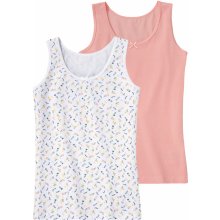 Pepperts dívčí top / košilka s BIO bavlnou, 2 kusy bílá/růžová