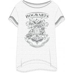 E plus M Harry Potter Hogwarts dámské pyžamové triko kr.rukáv šedé