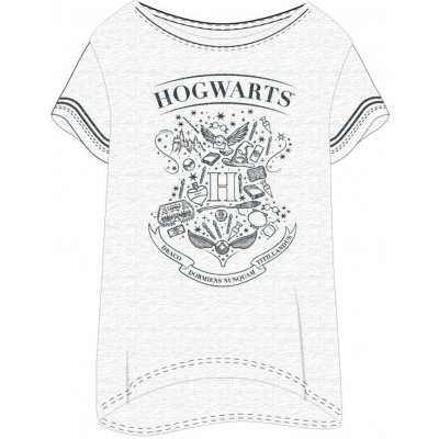 E plus M Harry Potter Hogwarts dámské pyžamové triko kr.rukáv šedé