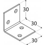Domax Úhelník široký KS 1, 30 x 30 x 30, zinek – Sleviste.cz
