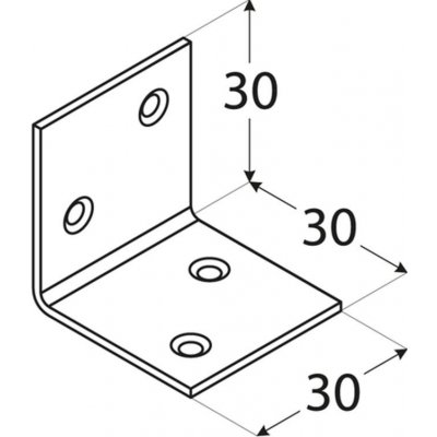 Domax Úhelník široký KS 1, 30 x 30 x 30, zinek – Sleviste.cz