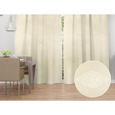Biante Dekorační závěs TF-104 Světle vanilkový zámecký vzor 150x200 cm – Hledejceny.cz