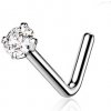 Piercing Šperky4U zahnutý piercing do nosu titan čirý kamínek TIT1038-C