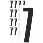 Čísla samolepící 7 černá samolepící vinylová fólie velikost znaku 200 mm – Zboží Dáma