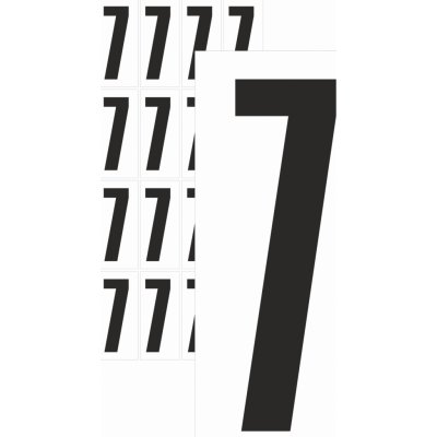 Čísla samolepící 7 černá samolepící vinylová fólie velikost znaku 200 mm – Zboží Dáma