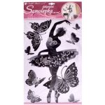 Anděl 10017 samolepící dekorace baletka černá s glitry a kamínky 60x32cm – Zboží Dáma