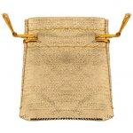 Šperky Eshop Malý látkový sáček na dárek, třpytivý zlatý odstín, šňůrky na zavázání Y49.07 – Zboží Mobilmania