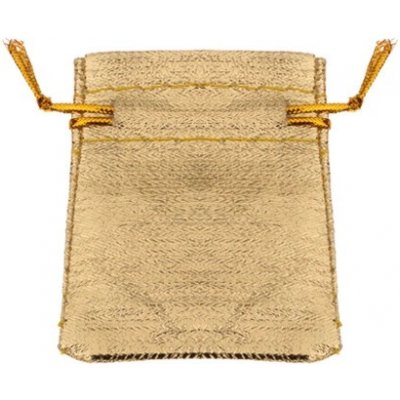 Šperky Eshop Malý látkový sáček na dárek, třpytivý zlatý odstín, šňůrky na zavázání Y49.07 – Zboží Mobilmania