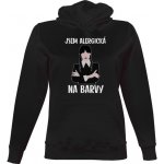 Dámská mikina s kapucí s potiskem Addams Jsem alergická na barvy dámské Černá – Zboží Dáma