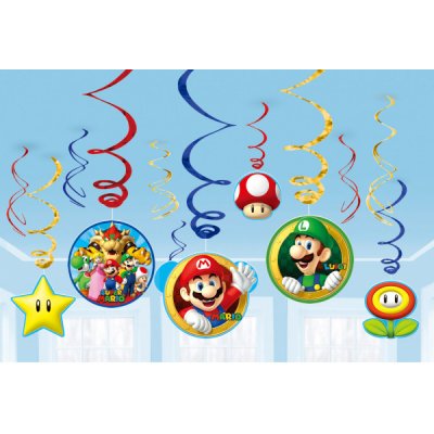 Amscan Závěsné spirály Super Mario – Zboží Mobilmania