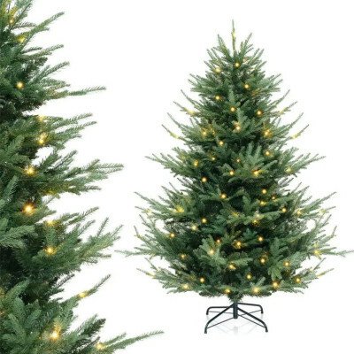 Umělý vánoční stromek CM25025DE-L s 340 teplými bílými LED světly, 210 cm - A COSTWAY – Zboží Dáma