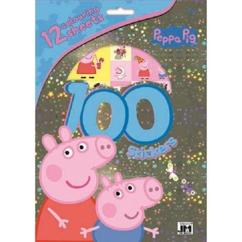 Peppa 100 samolepek s omalovánkovými listy