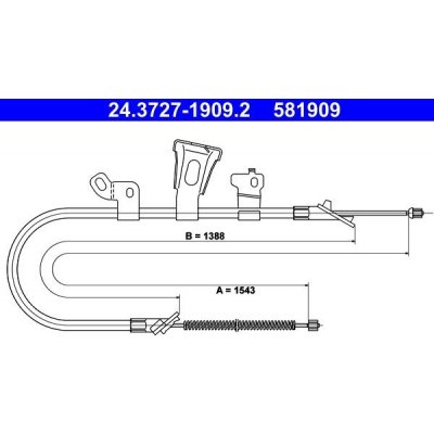 Tažné lanko, parkovací brzda ATE 24.3727-1909.2 (24372719092) – Zboží Mobilmania