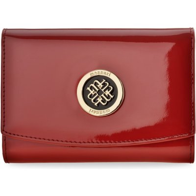 Monnari elegantní lakovaná kabelka funkční středně velká kožená dámská peněženka červená – Zboží Mobilmania