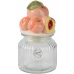 Skleněná dóza s porcelánovým víkem s motivem broskví, pr. 11 x 19 cm – Hledejceny.cz