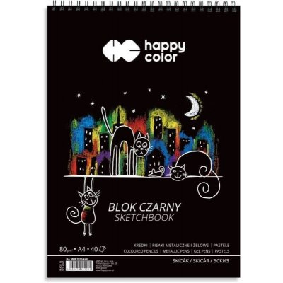 CBPAP Černý kreslicí blok skicák A4 80 g m2 40 listů Happy Color – Hledejceny.cz