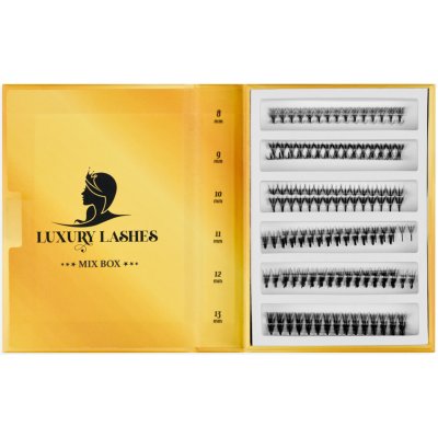 Luxury Lashes 3D Řasy Premium LINE v hotovém vějířku 1 000 ks Zakřivení umělých řas: C, Délka umělých řas: Mix délek 8-13 mm, Tloušťka řas: 007 – Zbozi.Blesk.cz