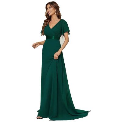Ever Pretty večerní šaty EP09890-5 lahvově zelená