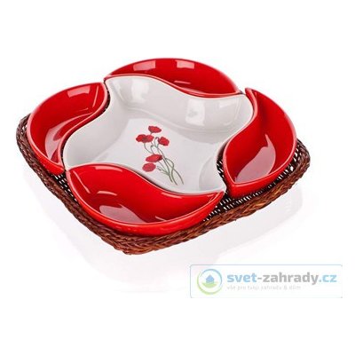 Banquet miska v košíku Red Poppy 5 dílů OK 28 cm – Zboží Mobilmania