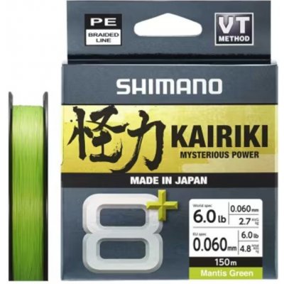 Shimano Šňůra Kairiki 8+ Mantis Green 150m - 0,06mm 4.8kg – Zboží Dáma