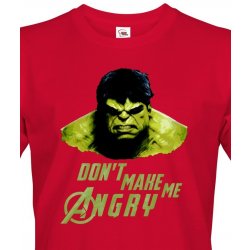 Bezvatriko.cz Hulk 2 z týmu Avengers Canvas pánské tričko s krátkým rukávem 0314 DTF DTG červená